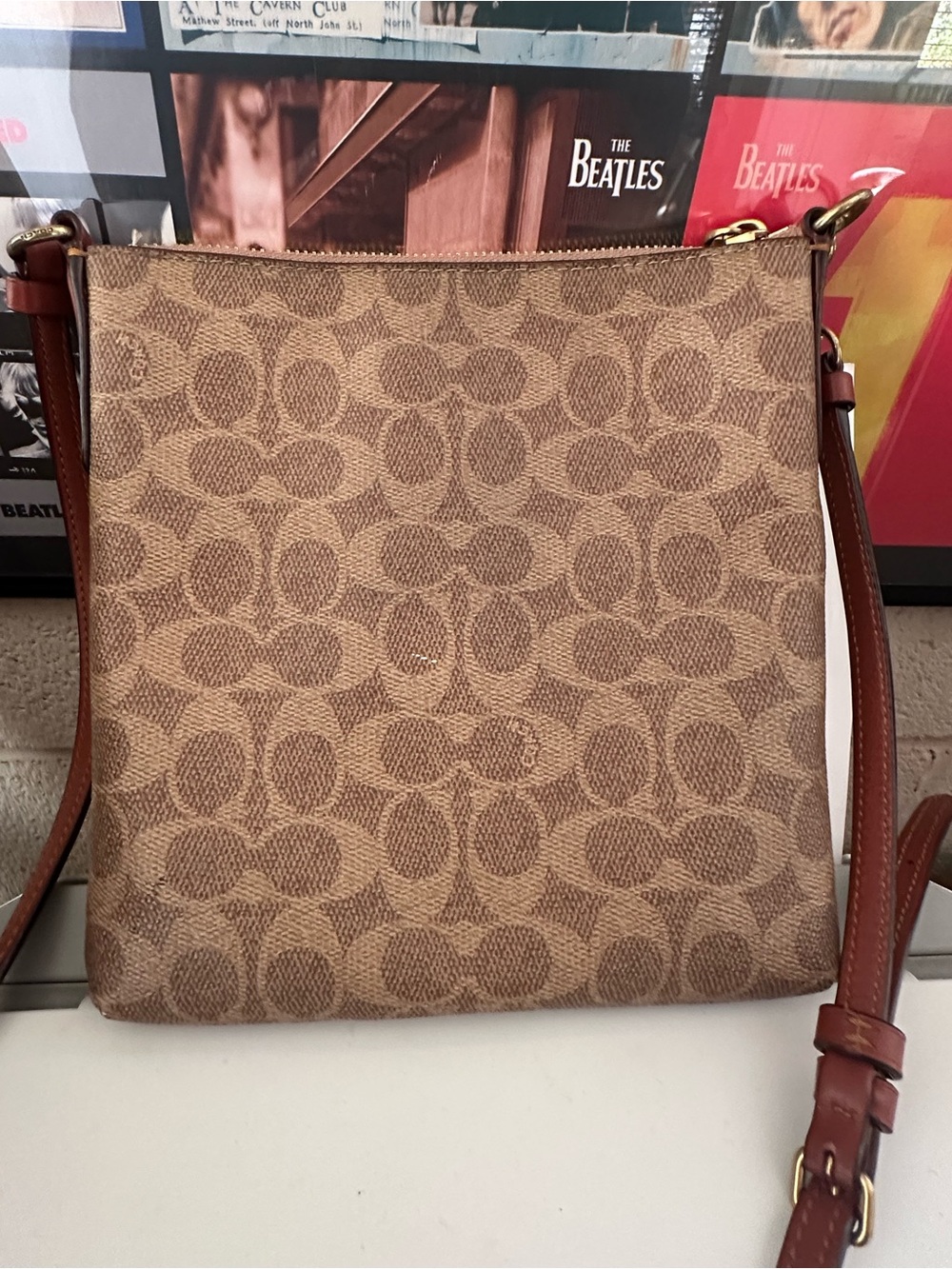 Coach Signature Kitt Messenger Crossbody Bag in Tan Rust w/ COA - Picture 6 of 14